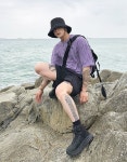 No.7078 3color colorful stripe half T | 독특한