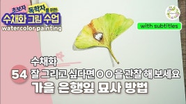 수채화 가을을 그려요 ㅣ초보자 독학자를 위한 수채화 54강- watercolor painting tutorial 물고기아트 아뜰리에 - 2023 | 수채화, 꽃