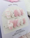 네일유애나⭑수제네일팁 on Instagram: 𖤐멜로우 하트엠보 (핑크푸딩)𖤐 시럽젤 151번 핑크푸딩 컬러로 변경해서 주문... 