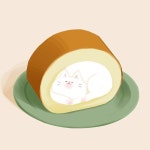 고양이식당 on Instagram: “달달한게 먹고 싶어지는 시간⏰ 롤케쿠냥🍰이랑 티타임 어때요?!💓 . . #고양이식당 #롤케쿠냥 #디지털페인팅  #그림... 