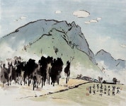 (Korea) by Bak Haeng-bo (1935- ). brush watercolor on paper. | 그림, 화실