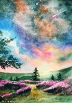 은하수ㅡ수많은 별들[나의소망] | Northern lights, Nature, Painting
