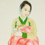 #채용신_#팔도미인도_#장성미인_#취선의 #재해석, 65×162cm, 자연지에 채색, 2013(부분) 말레이시아의 Othman부부가 2014년 가나아트스페이스... 