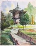 Tai | 풍경화, 그림, 그림 그리기 Gyeongbokgung Palace... on paper  20x 16 by Brian Tai | 풍경화, 그림, 그림 그리기