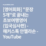 [영어회화] 문장 5개로 끝내는 초보여행영어 (입국심사편) - 해커스톡 안젤라손 - YouTube | 영어