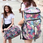 Cool! Leisure Drum Outdoor Canvas Rucksack Flower Leaves Multi-function Shoulder Bag Travel Large Backpack just $39.99 from... 