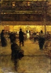 The Night Cafe oil on cardboard Luigi Loir c. 1910 | 풍경화, 그림, 배경화면