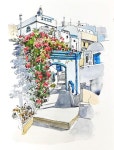 NAMIL ART: [펜 + 수채화] 산토리니 (유럽 여행스케치, 어반스케치, 라인드로잉 & 채색, 아르쉬 중목)남일수채화 [Pen... 