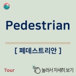 이 단어는 관광할 때 보행자를 말할 때 사용할 수 있는 단어에요.  ☞ 예문   Its a pedestrian zone. [ 잇츠 어 페데스… | 관광, 여행
