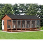 12 x 22 ft Amish Made Large 6 Run Dog Kennel with Feed Room | 집 12 x 22 ft Amish Made Large 6 Run Dog Kennel with Feed Room