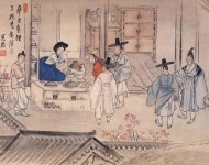《혜원전신첩》 중 , 신윤복, 18세기 후반~19세기 초반, 종이에 담채, 28.2 × 35.6cm, 간송미술관 :: 지식백과 | 한국의 미술