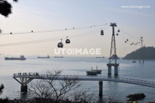 해상케이블카  Yanggiri, 사진, 해상, 바다, 케이블카, 공중, 운반, 운송, 수단, 기구, 기계, 케이블, 철탑, 여행, 배경 | 사진, 여행, 배경