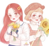 오천사 on Instagram: “🌷🌻” | 캐릭터 일러스트, 귀여운 예술, 캐릭터 스케치