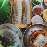 비오는 제주 ☔️ #가시아방 #돔베고기 #비빔국수 #고기국수 #제주도 | 고기, 국수