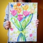“#튤립#꽃다발#수채화#아동미술 #미술 #미술수업 #10살#flower #watercolor #painting#artwork #fineart #childrenart #kidsart... 