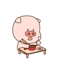 Kakaotalk Emoticon _ Im Chubby Piig 카카오톡 이모티콘 _ 나는 뚠뚠이 피그 pig cartoon character, anime... 