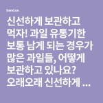 신선하게 보관하고 먹자! 과일 유통기한 보통 남게 되는 경우가 많은 과일들, 어떻게 보관하고 있나요? 오래오래 신선하게 먹기 위해 올바...