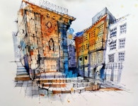 Porto. Demonstration picture for one of my #workshops #urbansketcher #usk #pensketch #penandwatercolor #sketch #sketchbook... 