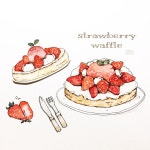 🍓🌳 #빈스빈스 스트로베리와플 오랜만에 펜화로 ! 그림은 맛있어보이던 치즈베리와플 :) 다음에가면 치즈베리와플 먹어봐야지 . -