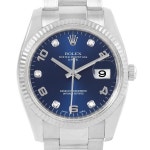 17615 Rolex Date 36 Steel White Gold Diamond Unisex Watch 115234 Box Card SwissWatchExpo | 남성용 시계, 시계