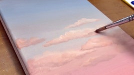 아크릴화 초보자를 위한 4가지 색으로 모노톤 하늘 그리는 방법┃Acrylic painting for beginners | #136 | 아크릴화, 그림, 하늘