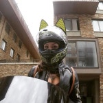 에이치제이모토샵 | Love my new ears @helmetupgrades . . #biker #bikergirl #bikeride #bikerchick #helmet #hjchelmets #catears #bikelife #bikelove...