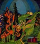 Ernst Ludwig Kirchner Drawings | Ernst Ludwig Kirchner, Autumnal Landscape , 1936, oil on canvas ... | 질감