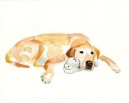 CUSTOM PET PORTRAIT large size Original watercolor painting | 동물