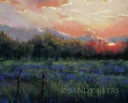 Sandy Byers Pastel Landscape Texas Sunest Painting | 파스텔
