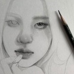 rosé sketch 🪞 | 인물 드로잉, 그림, 그림 그리기