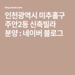인천광역시 미추홀구 주안2동 신축빌라 분양 : 네이버 블로그 | 블로그