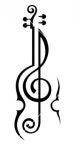 Violin And Treble cleff Más #tattoo #music #tattoo | 바이올린, 높은음자리표, 오케스트라