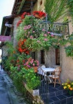 Small restaurant in Yvoire, Haute Savoie, France(이미지 포함) | 정원 가꾸기, 풍경 유화, 여행
