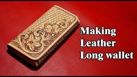 53 [Leather Craft] Making Leather Long Wallet / [가죽공예] 가죽 장지갑 만들기 / Free... | 가죽 필통, 가죽, 가죽공예