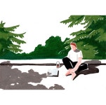 #휴식#나무#옥상#책#커피#일러스트#그림#일러스트레이션#illustration#illustrator#정수지 | 일러스트레이션, 그림, 색연필