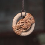 Zauzlováno, woven, weaving rattan and wood, necklace,, nature, natural | 악세사리