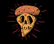 컬러 일러스트 해골 피자 | 프리미엄 벡터 em 2022 | Arte de pizza, Illustration, Colorida