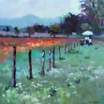 Painting on a Cloudy Day by Trisha Adams Oil ~ 24 x 24 | 유화, 아크릴