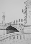 Freehand ink sketch by Dai Wynn on 300gsm smooth Arches paper. | 풍경 스케치, 도시 풍경 드로잉, 흑백 그림