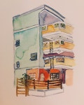 #Watercolor #artwork #수채화 #그림 #일러스트 | Colourful buildings, Art gallery, Art