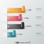 Set of 3d effect Infographics elements vector 04 | 인포 그래픽스, 인포그래픽, 디자인