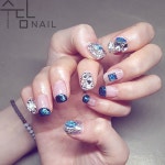 여름 스톤 네일아트 | 네일아트, 네일, 글리터