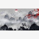 고전 수묵 산수 풍경 포스터 원, 중국식, 디자인 원, 고대무료 다운로드를위한 PNG 및 PSD 파일 | Poster, Landscape, Celestial