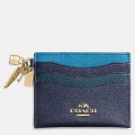 Gift Boxed Charm Flat Card Case in Colorblock Leather | 가죽, 가죽공예