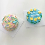 인기 많은 물감 케이크랑 내가 젤좋아하는 튤립케이크 #자매상회 | Cupcake cakes, Pretty cakes, Sweet cakes