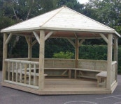Wood Hexagonal Gazebo by Emperor, 5m | 숲 속 오두막, 정자