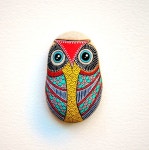 Hand Painted Stone Owl | 그림