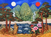 일월오봉도 - Google 검색 | 한국의 미술, 아트 프린트, 예술 그림