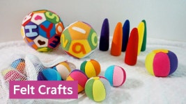 [펠트공예 액션편] 장난감 만들기 - 볼링놀이 세트, 오각 숫자 공, 오각 육각 알파벳 영어 공, 무지개 공 #펠트공예 #종이접기 #애스타그램... 