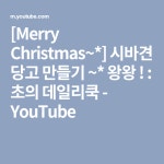 [Merry Christmas~*] 시바견 당고 만들기 ~* 왕왕 ! : 초의 데일리쿡 - YouTube